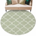 thumbnail image 2 of Sage Green Morocco 6ft Round Rugs, Boho Abstract Geometric Grid Plaid Washable Non-Slip Area Rugs for Living Room Bedroom Kitchen, Soft Low Pile Dining Room Kicthen Circle Carpet, Indoor Floor Rug, 2 of 9