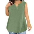 thumbnail image 2 of Tdoqot Womens Plus Size Cotton Tank Tops- Soft V-Neck Sleeveless Casual Summer Shirts Mint Green Size M, 2 of 5