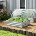 thumbnail image 2 of Outsunny Ensemble de 2 Bacs de Jardin Surélevés, Jardinière Galvanisée, Argent, 2 of 10