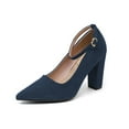 thumbnail image 2 of Women's Pointed Toe High Heels Pump Shoes Suede Closed Toe Ankle Strap Wedding Evening Party Dress Shoes, 2 of 9
