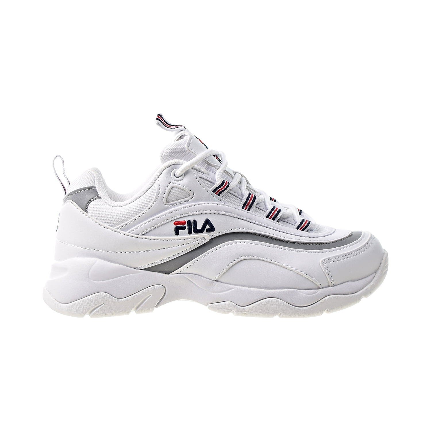 Fila Women's Ray White / Navy Metallic Silver Ankle-High Sneaker - 9M Walmart.com