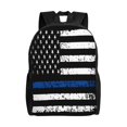 thumbnail image 1 of Disketp Thin Blue Line Flag Mochila Unisex de Apertura Lateral Completa, Mochila para Laptop para Escuela, Trabajo y Viajes, 1 of 8