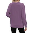 thumbnail image 6 of TARAINYA Women Long Sleeve Oversized Sweatshirt Casual Crewneck Pullover Kangaroo Pockets X Decoration, 6 of 9