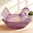 thumbnail image 3 of YingYouFu Easter Decor Vintage Glass Hen on Nest Dish with Lid - Large Pedestal Rooster Glass Candy Bowl, Colorful Crystal Candy Jar for Snacks, Dessert, Cookies | Home Kitchen Office Tabletop Decor, 3 of 7