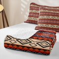 thumbnail image 4 of Erosebridal Southwestern Aztec Quilt King, Retro Rhombus King Coverlet Set, Terracotta Blue Black Cream 3-Piece, 1 Bedspread and 2 Pillowcases, 4 of 7