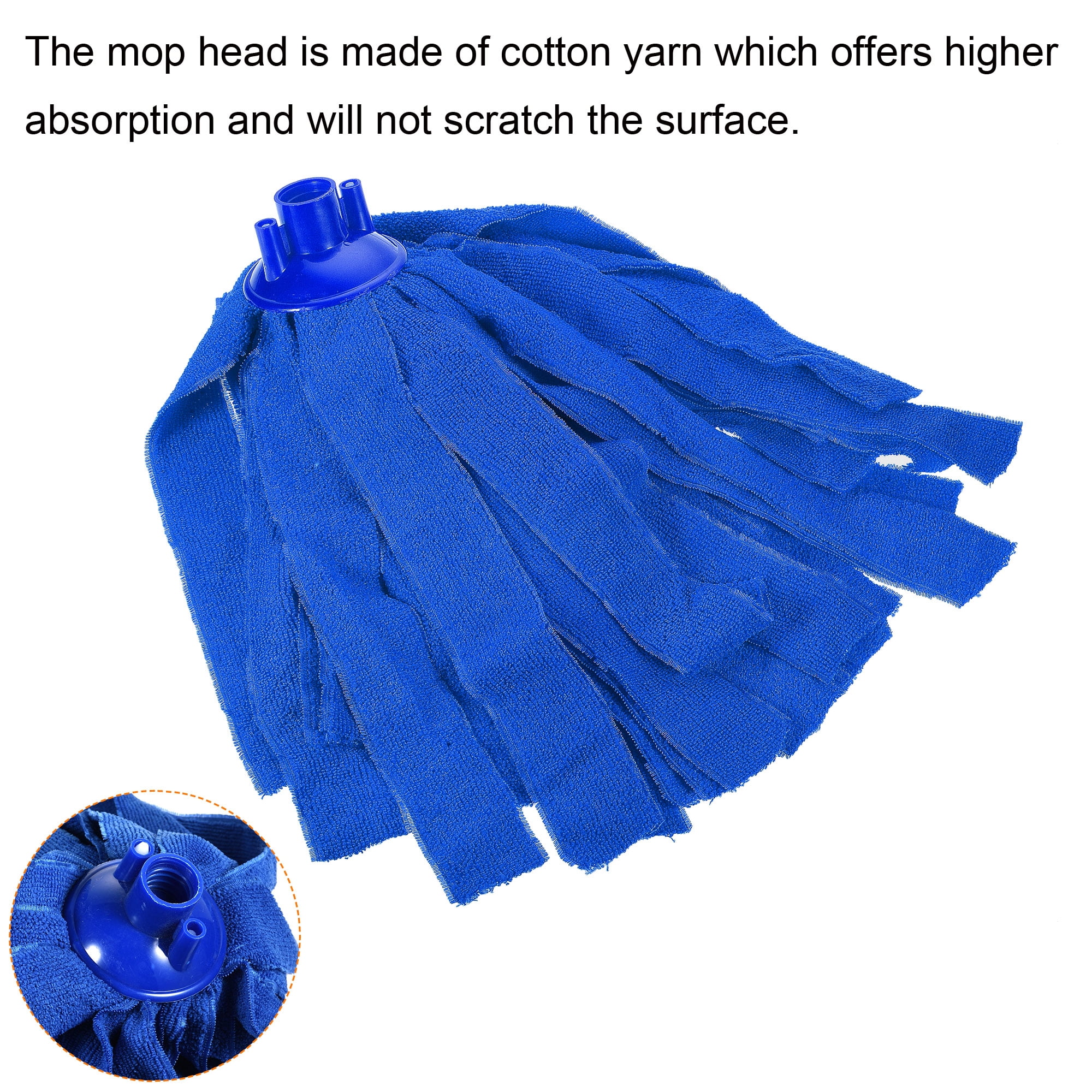 Unique Bargains Microfiber Cloth Mop Heads Replacement Cleaning Pads Blue