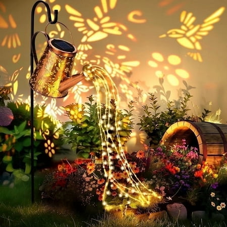 Single Solar Watering Can with Lights, Waterproof Outdoor Garden Decor for Patio, Pathway and Yard