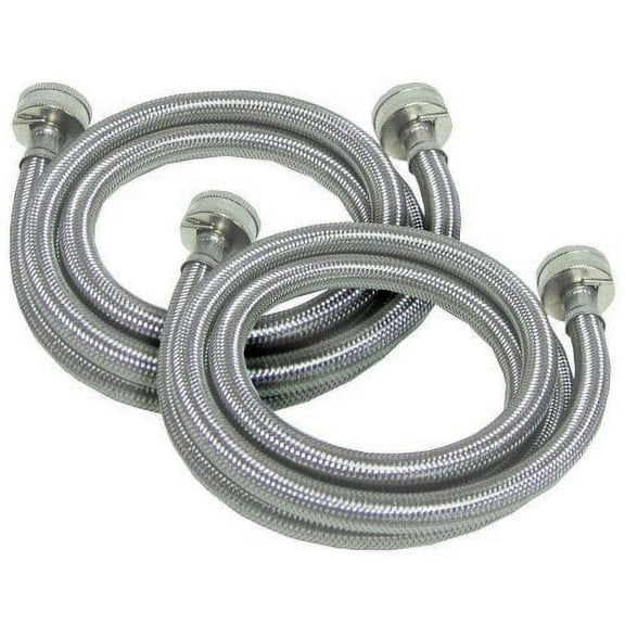 Edgewater Parts 6 Ft. (SET OF 2) Stainless Steel  Fill Inlet Hose for Whirlpool, Kenmore , Maytag Washer
