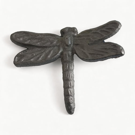 Cast Iron Dragonfly Garden Ornament, Vintage Metal Animal Figurine, Outdoor Lawn Yard Patio Decor, Quirky Home Garden Art Decoration, Unique Housewarming Gift