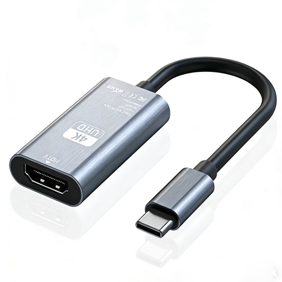USB C to HDMI Adapter, 4K USB Type-C to HDMI Adapter, Compatible with iPhone 17/16/15, MacBook Pro/Air, iPad, Surface Book, Pixelbook, Dell, Galaxy, Steam, Microsoft
