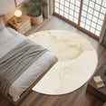 thumbnail image 3 of 4Ft Round Rug, Marble Beige Non-Skid Rubber Backing Large Area Rugs - Living Room Bedroom Home Office, Modern Abstract Ink Painting Luxury Indoor Floor Mat Carpets Washable Rug, 3 of 9