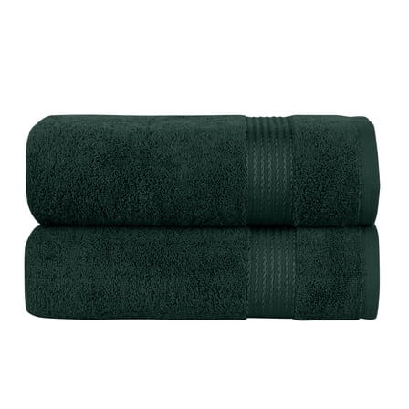 Premium Cotton 2 Pack Bath Towel Set 27 x 54 inch Luxurious Hotel Spa Quality 100% Turkish Cotton Highly Absorbent Soft Bathroom Towels for Bathroom Fitness, Hunter Green