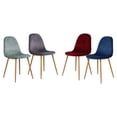 thumbnail image 4 of Best Master Furniture Mid-Century Velvet Upholstered Dining Side Chair, Gray (Set of 4), 4 of 6