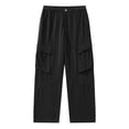 thumbnail image 2 of Blmnix Travel Pants Pants Men Low Rise Cotton Pants Baggy Cargo Pant Straight-Leg Long Black Casual Pants for Men,XXXL, 2 of 6
