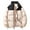 Pink, variant on Dgankt Men Clothing Men's Color Puffer Jacket Thickened Winter Coat Warm Stand Collar Color Block Zip Up Jacket Ski Bubble Coat