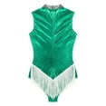 thumbnail image 6 of Nyeemya Women's Sequins Metallic Cocktail Tassel Latin Dance Dress Fringed Rumba Salsa Dance Costume Green S, 6 of 7
