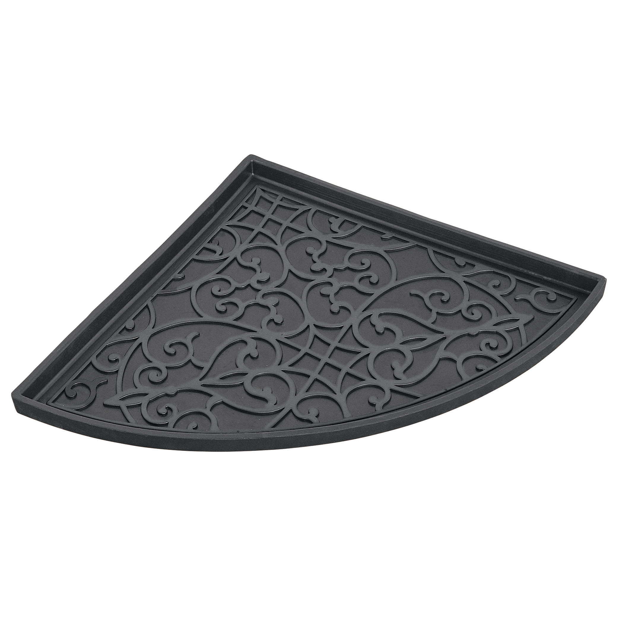 Medallion Raised Edge Corner Rubber Boot Tray
