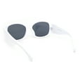 thumbnail image 4 of Mod Fashion Womens Thick Temple Plastic Rectangle Sunglasses White - Black, 4 of 4