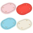 thumbnail image 2 of 4pcs PU Leather Bag Bottom 30x10cm/11.8x3.9" Oval Bag Base Bags Insert Cushion Base Nail Bottom Shaper with Holes for DIY Knitting Crochet Bags Handbag Tote Bucket Purse 4 Colors, 2 of 8