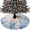 White, variant on Blue Gold Christmas Tree Skirt 36 Inches, Modern Street Art Splatter Foil Painting Xmas Trees Skirt Mat Cover Decorations for Holiday Party Indoor Outdoor