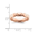 thumbnail image 3 of Rose Plated Sterling Silver Hearts Wedding Band Ring, 3 of 5