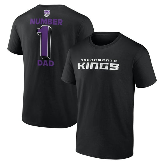 Men's Black Sacramento Kings #1 Dad Jersey T-Shirt