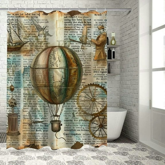 Orinice Steampunk Bathroom Decor Set Colorful Luxurious Graphic Print Polyester Fabric Fashion Shower Curtain with Hooks by Orinice 36x72