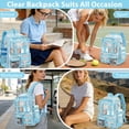 thumbnail image 2 of KOITHOT Clear Backpack Heavy Duty, Waterproof PVC Transparent Backpacks for Adults, Blue Book Bag for School Travel, 2 of 7
