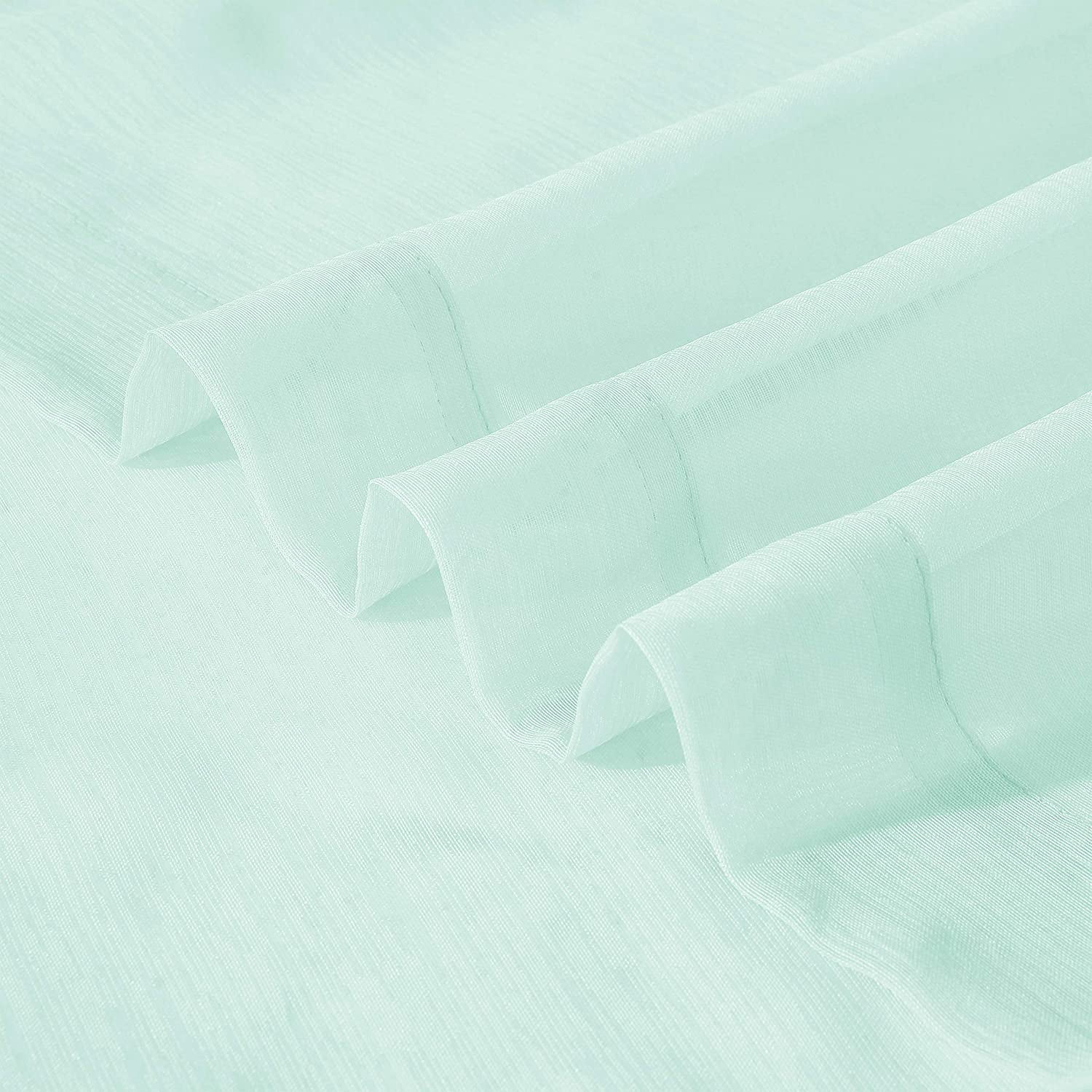Dainty Home Malibu Textured Semi-Sheer Grommet Top Curtain Panel Pair, 108" x 84" In Aqua