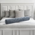 thumbnail image 2 of 47" x8" Memory Foam Bolster Pillow, Cylinder Body Pillow - Ergonomically Designed, Gray Velour, 2 of 6