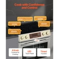 thumbnail image 3 of KFFKFF 30-Inch Electric Range Oven, 4.8 Cu. Ft. Freestanding Stainless Steel Stove, Features 5 Burners, Timer, Self-Cleaning, Air Fry Function, Adjustable Racks, Silver (No power cord), 3 of 9