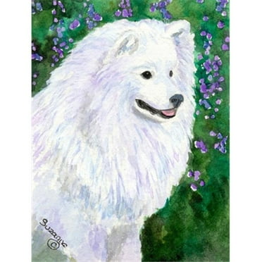 Carolines Treasures  American Eskimo Flag Canvas - House Size