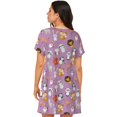 thumbnail image 2 of Bixox Lovely Animals Pattern Women's Nightgown, Soft & Breathable Sleepwear, Round Neck Knee-Length Pajama Dress,Loungewear for Home & Sleep, 2 of 7