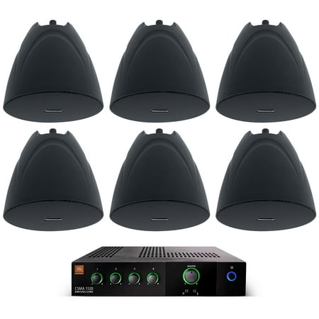 JBL CSMA 1120 Commercial 70v Amplifier+(6) Black 5.25" Hanging Pendant Speakers