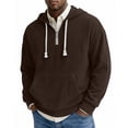 thumbnail image 2 of SYwaren Men's Quarter Zip Corduroy Hoodie Pullover Sweatshirt Solid Color Kangaroo Pocket Casual Outdoor, 2 of 8