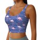 thumbnail image 2 of Fotbe Flamingo Sujetador Deportivo Largo sin Aros para Mujer con Almohadillas y Soporte Medio, Transpirable y Absorbente, Camiseta Tipo Chaleco o Tank Top-Large, 2 of 8