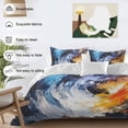 thumbnail image 3 of 3 Piece Oil Painting Duvet Cover Set Full Size,Microfiber Comforter/Quilt Cover with Corner Ties and 2 Pillowcases,Modern Abstract Colorful Smear Aesthetic All Season Soft Bedding with Zipper Closure, 3 of 8