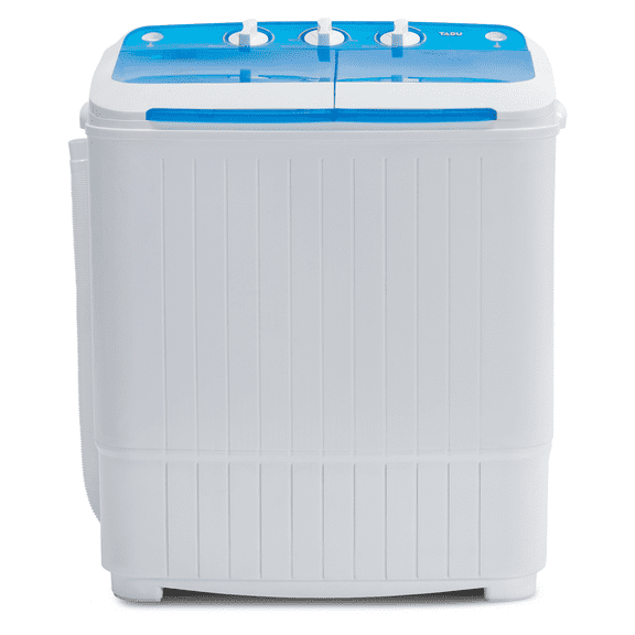 DISHUP Portable Washing Machine, 16.5lbs Twin Tub Portable Washer & Dryer, Semi-Automatic Washer, Blue
