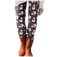 thumbnail image 1 of CEHVOM Pantalon Long à Taille Haute Imprimé de Noël Décontracté pour Femmes, 1 of 6