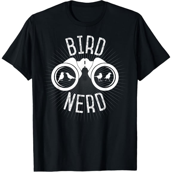 Birdwatcher Gifts, Birdwatching T-Shirt: Bird Nerd Shirt T-Shirt men and women can wear, black, white, gifts