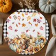 thumbnail image 2 of Fall Round Placemats Set of 4 Pumpkin Squirrel Place Mats Thanksgiving Woven Placemat Sunflower Maple Leaves Black Plaid Circle Braided Table Mat for Kitchen Dining Table Party Home Decor 15 Inch, 2 of 9
