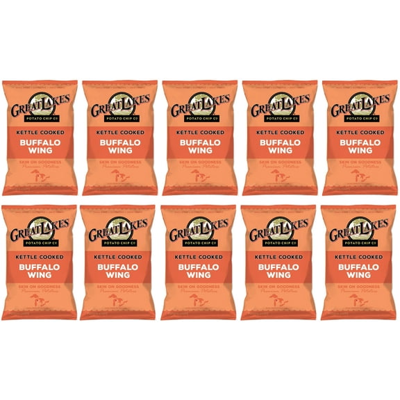 Great Lakes Buffalo Potato Chips, 1.375 oz 10-Pack Bundled by SUPERDEALS