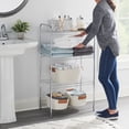thumbnail image 4 of Rubbermaid Freestanding 4-Tier Multipurpose Wire Shelving Unit, Satin Nickel, 4 of 9