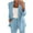 Blue, variant on Womens Suits 2 Piece Set Business Petite Plus Size Long Sleeve Bussiness Casual Blazers Wide Leg Pants Work Suits