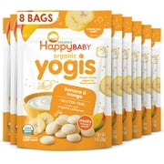 Happy Baby Organics Yogis, Banana Mango & Yogurt Organic Freeze-Dried Baby Snack, 1 oz Bag (8 pack)