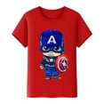 thumbnail image 1 of Ropa de dibujos animados de Disney, camiseta de Capitán América para niños, camiseta de verano, camisetas de manga corta con luz LED para niñas, camisetas para niños pequeños White10T Gao Jinjia LED, 1 of 2
