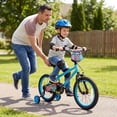 thumbnail image 4 of Costway 16 Inch Kids Bike with Training Wheels, Dual Hand & Coaster Brakes, Adjustable Seat Blue, 4 of 10