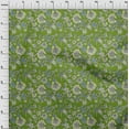 thumbnail image 3 of oneOone Cotton Cambric Green Fabric Leaves & Flower Florals Dress Material Fabric Prints Fabric By The Yards 42 Inches Wide, 3 of 4