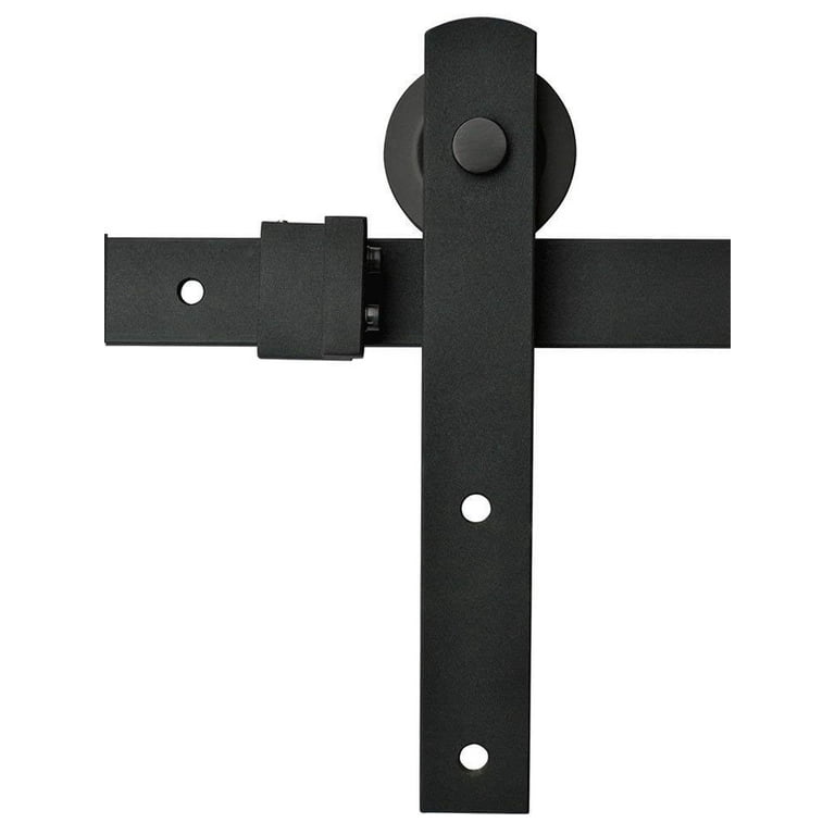144 in. Matte Black Classic Straight Strap Sliding Barn Door Hardware (2-Set) 144 in. Matte Black Classic Straight Strap Sliding Barn Door Hardware (2-Set)
