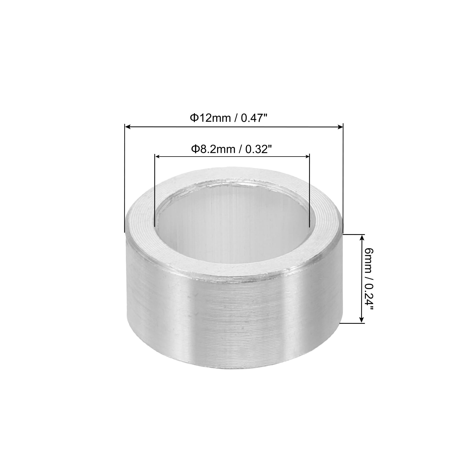 M8 Aluminum Spacers, 24 Pcs Metal Spacers Aluminum 8.2mm ID x 12mm OD x 6mm L Aluminum Spacer Screw Standoff Round for 5/16 or M8 Screw Bolts
